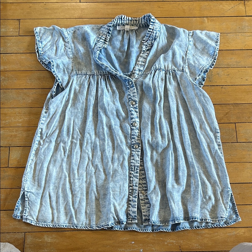 EUC Jane + Delancey Blue Denim lyocell Top